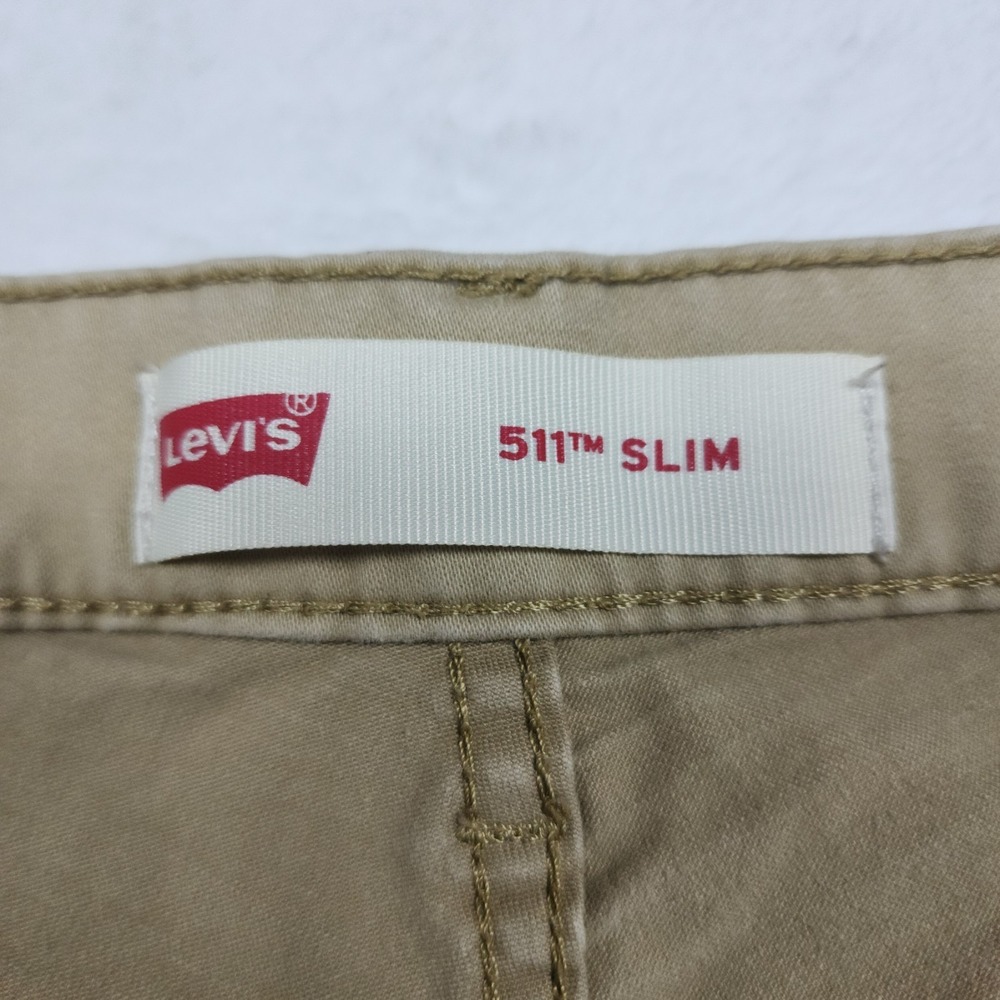 Levis 511 Slim Fit Jeans Womens Size 16 28x28 Khaki Stretch Denim Pants - Picture 4 of 16